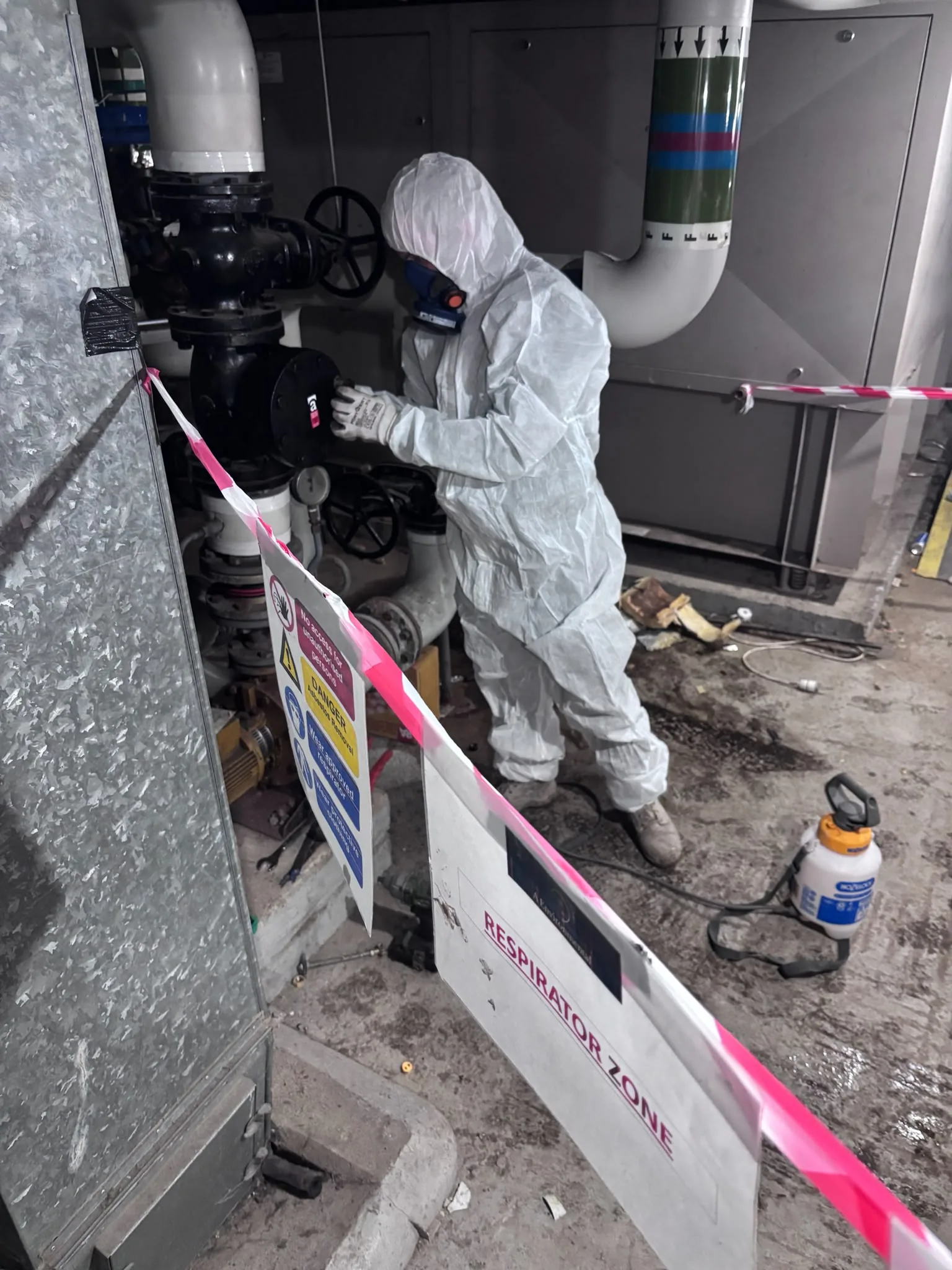 Asbestos artex removal from concrete soffit in Catford